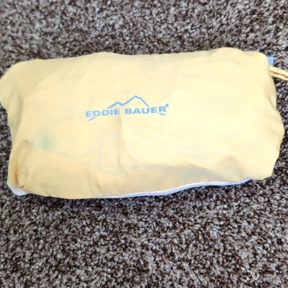 Eddie Bauer Sport Packable Rain Jacket Windbreaker Size Medium Bright Yellow - Picture 13 of 14